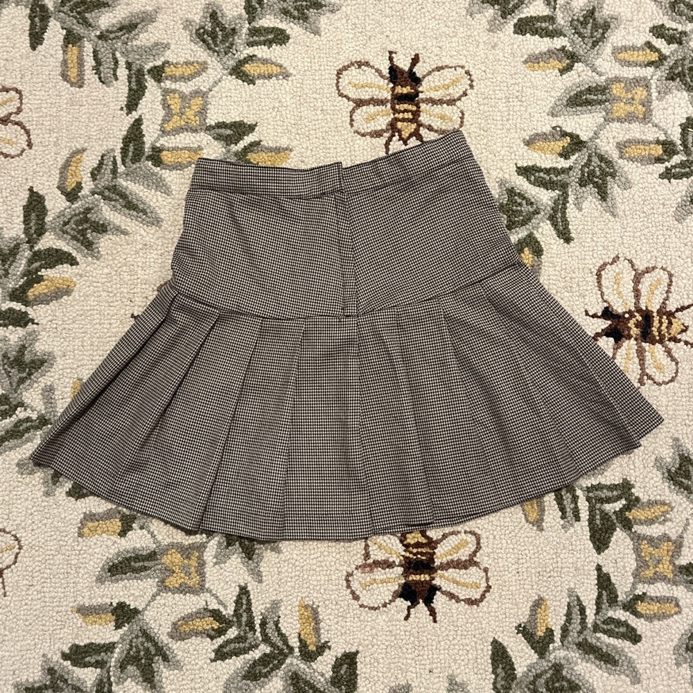 Plaid pleated mini skirt